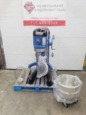 Hobart H600 60Qt Mixer w/ Wire Whip, Flat Beater, Dough Hook, Bowl & Bowl Truck