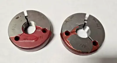 Set of 7/8-20 UNEF-2A GO & NO GO Set Thread Ring Gage P.D. .8368 & .8412 Gages