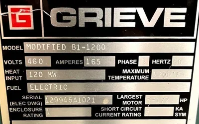 GRIEVE CORP. Modified B1-1200 Ovens - Walk-In | Heat Treat Equipment Co. (8)