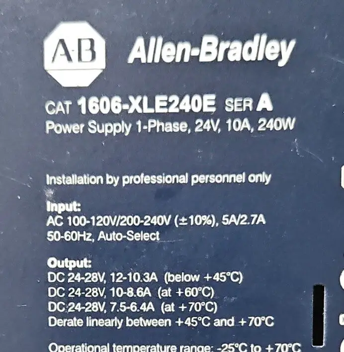 Used Allen Bradley Allen Bradley 1606-XLE240E PLC Input & Output | Palmetto Automation #1156303