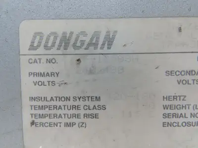 Dongan 85-1050SH Transformer 3KVA 1PH 240v/480v Pri 120v/240v Sec Wall Mount