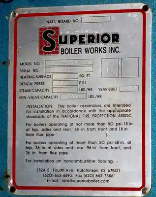 USED SUPERIOR BOILER WORKS, INC 8-X-11000-S150-GPCF-G