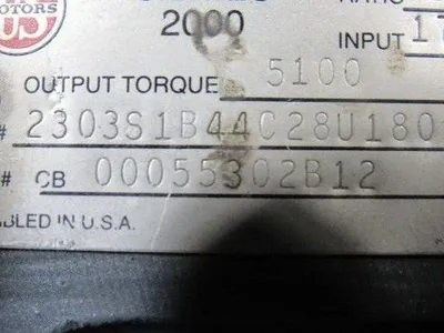 US Motors Series 2000 28:1 Ratio 1750RPM 62.5 Output Thru Shaft Gear Reducer