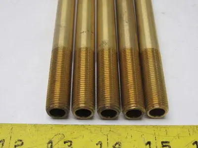 0.533"OD. Brass Mold Extension Plug 10" OAL. Lot of 5