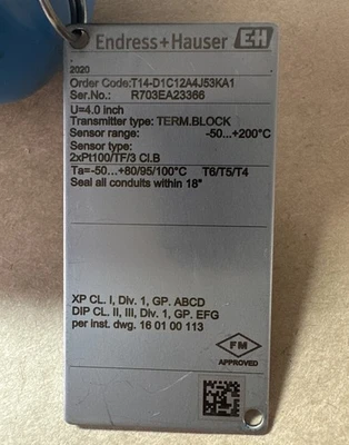 NEW ENDRESS HAUSER T14-D1C12A4J53KA1
