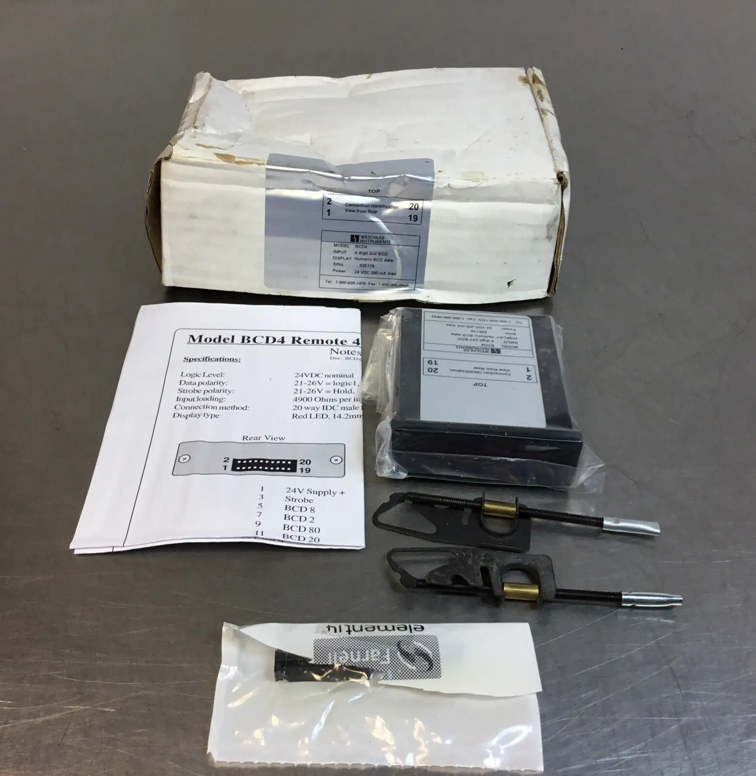 WESCHLER BCD-4 / BCD4 Remote 4 Digit BCD Input Display. 2D