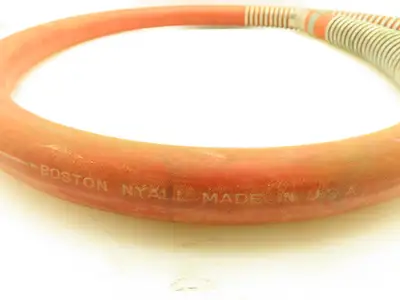 Boston Nyall Industrial RED Rubber Hose 1-1/4" ID x 6' Length 1" NPT Male x Male