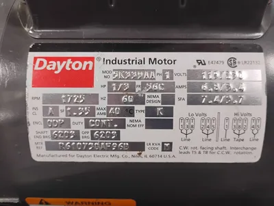 Dayton 5K339AA A.C. Motors | ESS Industrial Equipment Sales (4)