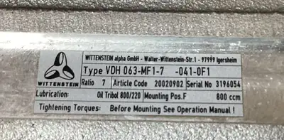 USED Wittenstein VDH 063-MF1-7-041-0F1
