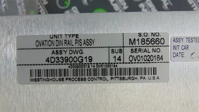 Westinghouse 4D33900G19 Ovation Auxiliary Power Supply Module Sub. 14 Used