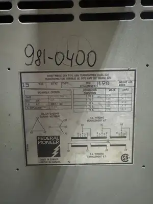 15 KVA 600 to 208/120V Isolation Multi-tap