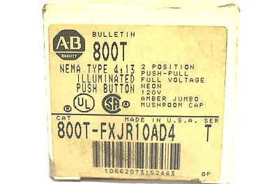 NEW ALLEN BRADLEY 800T-FXJR10AD4 PUSH BUTTON SER. T 800TFXJR10AD4