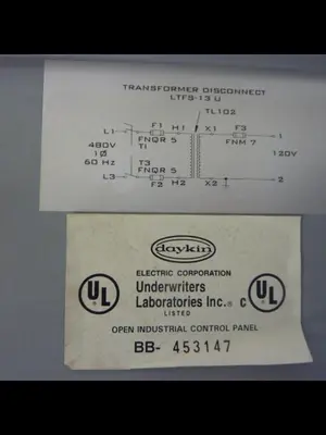 Used DAYKIN LTFS-13U Transformers Michigan US | Ideal Machinery #1275270