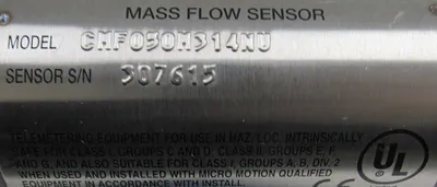 USED MICRO MOTION CMF050M314NU MASS FLOW SENSOR