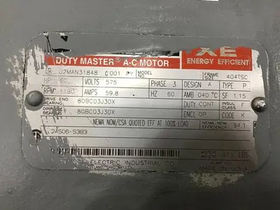 USED RELIANCE ELECTRIC 02MAN31848