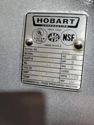 Used Hobart M802 80-Quart  Mixer w/Guard, 230V 3-Phase