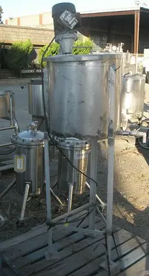 Tank, 15 Gallon, 316 Stainless Steel, 20" X 20", Agitated, FT/FB, #S734563