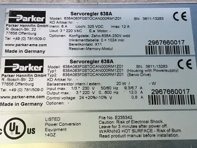 Used PARKER 638A063F0STOCAN000RM1Z01 Servo Drives Ohio US | HGR 24 #1572149