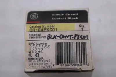 GE General Electric CR104PXC01 Contact Block NEW IN BOX STOCK GF-316A 783166289402