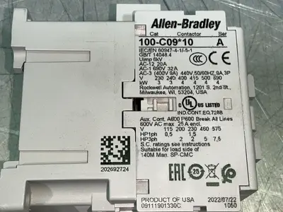Used 2022 ALLENBRADLEY 100C09*10 Switchgears Ohio US | HGR 24 #1518405