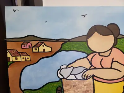New | in-Stock FalconRestaurantSupply New Walmiru Original Faceless Painting on Canvas - Farmers 36" x 60" Restaurant Equipment (Miscellaneous) Illinois US | Falcon Restaurant Supply #1376717