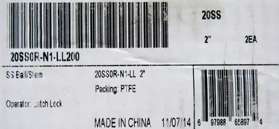 NEW BOX OF 2 MILWAUKEE 20SS0R-N1-LL200-46-14 VALVE 2" 20SS0RN1LL2004614