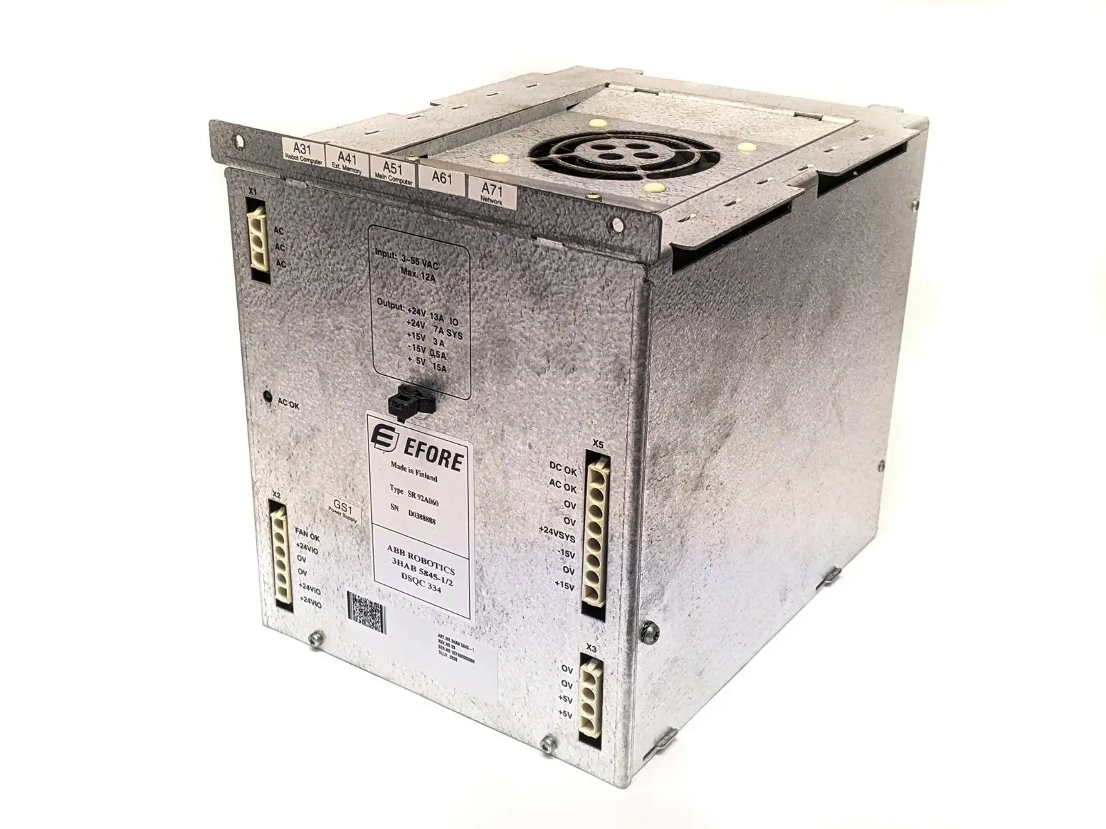 3HAB 5845-1/2 | Efore ABB  Rev. 03 Power Supply DSQC 334, SR 92A060 - Used