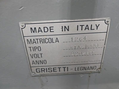 Grisetti #RTA-1000, ID/OD Universal Cylindrical Grinder, 14" wheel