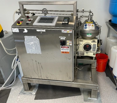 Westfalia SC 4-06-076 hydro-hermetic clarifier skid, 316L SS.