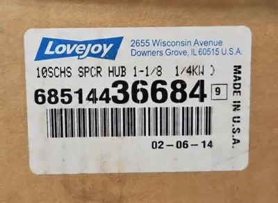 Lovejoy 68514436684 Cast Iron 10SCHS Spacer Hub, 1-1/8" Bore Loc5E23