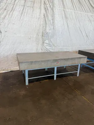 48" X 96" X 10" GRANITE SURFACE PLATE W/ STAND. STOCK # 0880925.