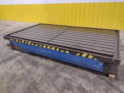 129" X 72" X 14" HIGH T-SLOTTED LAYOUT TABLE / BOLSTER PLATE: STOCK #22373