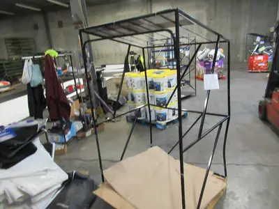 Welded Black Metal Frame Built to Fit Onto Pallets with Angled Roof - Perfect for Projects