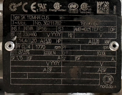 NORD 5HP GEAR DRIVE