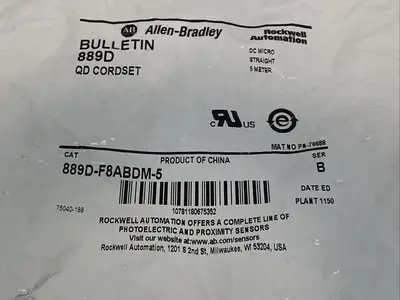 889D-F8ABDM-5 | Allen Bradley  Ser B 889 DC Micro Cable 8-Pin 5m - New
