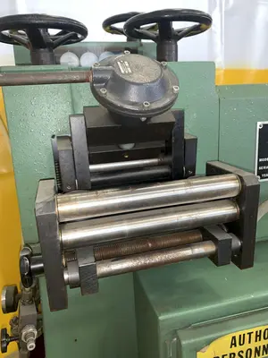 4.7" X .040" BRUDERER MODEL #12120B 19 ROLL PRECISION LEVELER & DOUBLE END UNCOILER: STOCK 13024