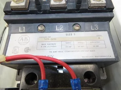 Allen Bradley 509-DAD Motor Starter Size 3 Contactor 509-DOD 600V 90A 50Hp