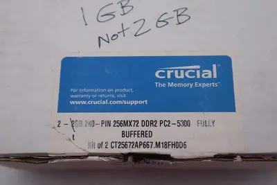 CRUCIAL PC2-5300 1GB DDR2 FULLY BUFFERED STOCK #K-1522A
