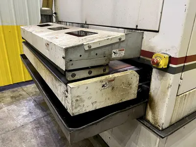 63" MIDWEST AUTOMATION MODEL #N3-6375 3 HEAD WET TYPE BELT DEBURRING GRINDER MACHINE: STOCK 18225