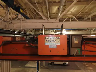 Cleveland Tramrail 11 Ton Double Girder Underhung Bridge Crane 34' 10" Span