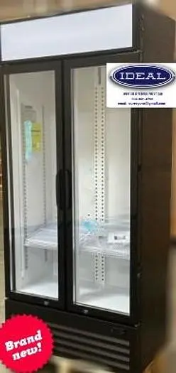 36" wide 2 glass doo refrigerator