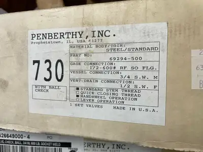 USED PENBERTHY 730P GAUGECOCK VALVE SET W/ BALL CHECK