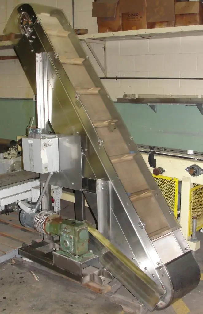 SPC5675  Conveyor Nedco inclined belt conveyor Stainless Steel, 12" wide, 80" discharge height