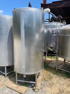 Quanity 2 Stainless Steel CIP Tanks, 200 Gallons each. 90” High x 30” diameter