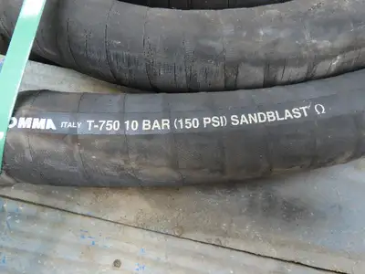 Alfagomma T-750  2"x 20' Black Rubber Sand & Shot Blast Hose 4-Ply 150 PSI