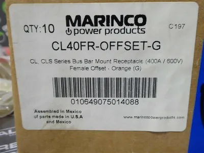 Box of 10 Marinco CL40FR-OFFSET-G Bus Bar Mount Female Receptacles Orange New NIB