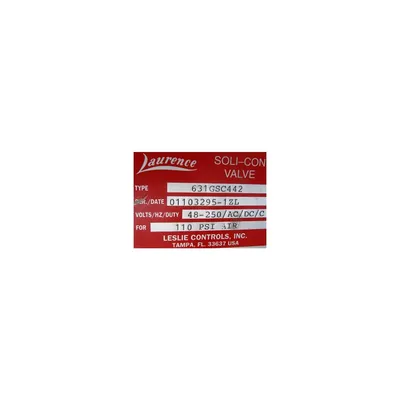 2-WAY LAURENCE N/C SOLENOID VALVE, STAINLESS STEEL