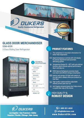 New | in-Stock Dukers _UNKNOWN_ Display Refrigerators Illinois US | Falcon Restaurant Supply #1376882