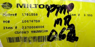 NEW MILTON ROY 2370006006 CLOSED TRUNNION