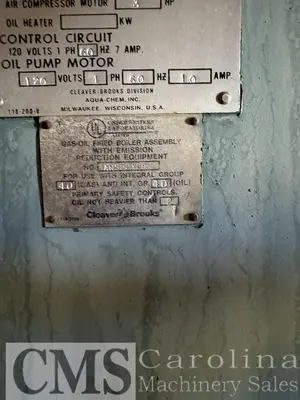 USED CLEAVER BROOKS 250 HP CPLE GAS BOILER